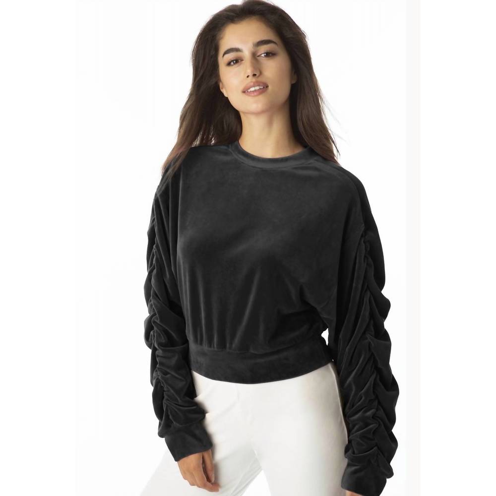 NEW JUICY COUTURE shirred sleeve crop top in cream soda - Picture 3 of 3